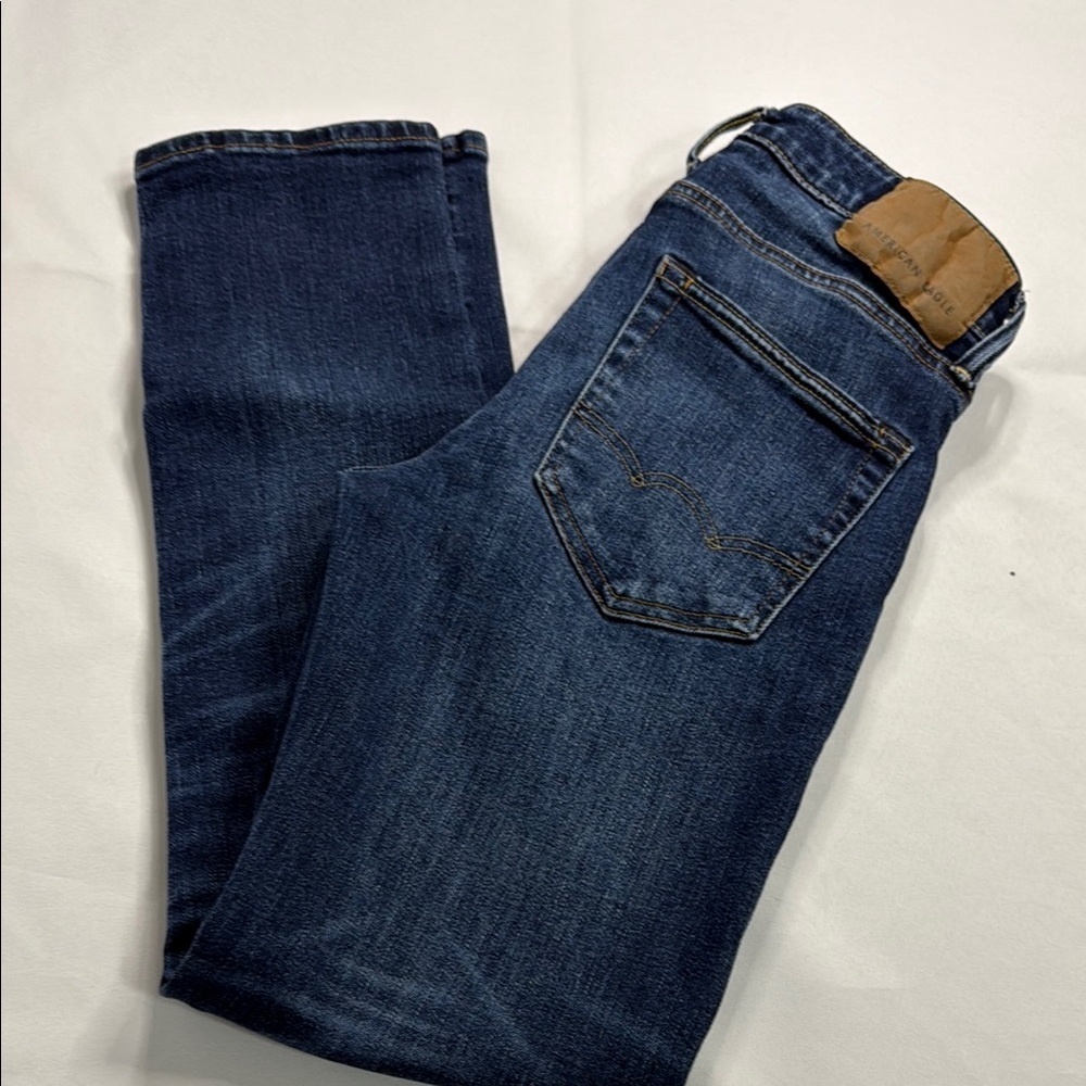 American Eagle Outfitters Blue Straight-Leg Jeans Timeless Design